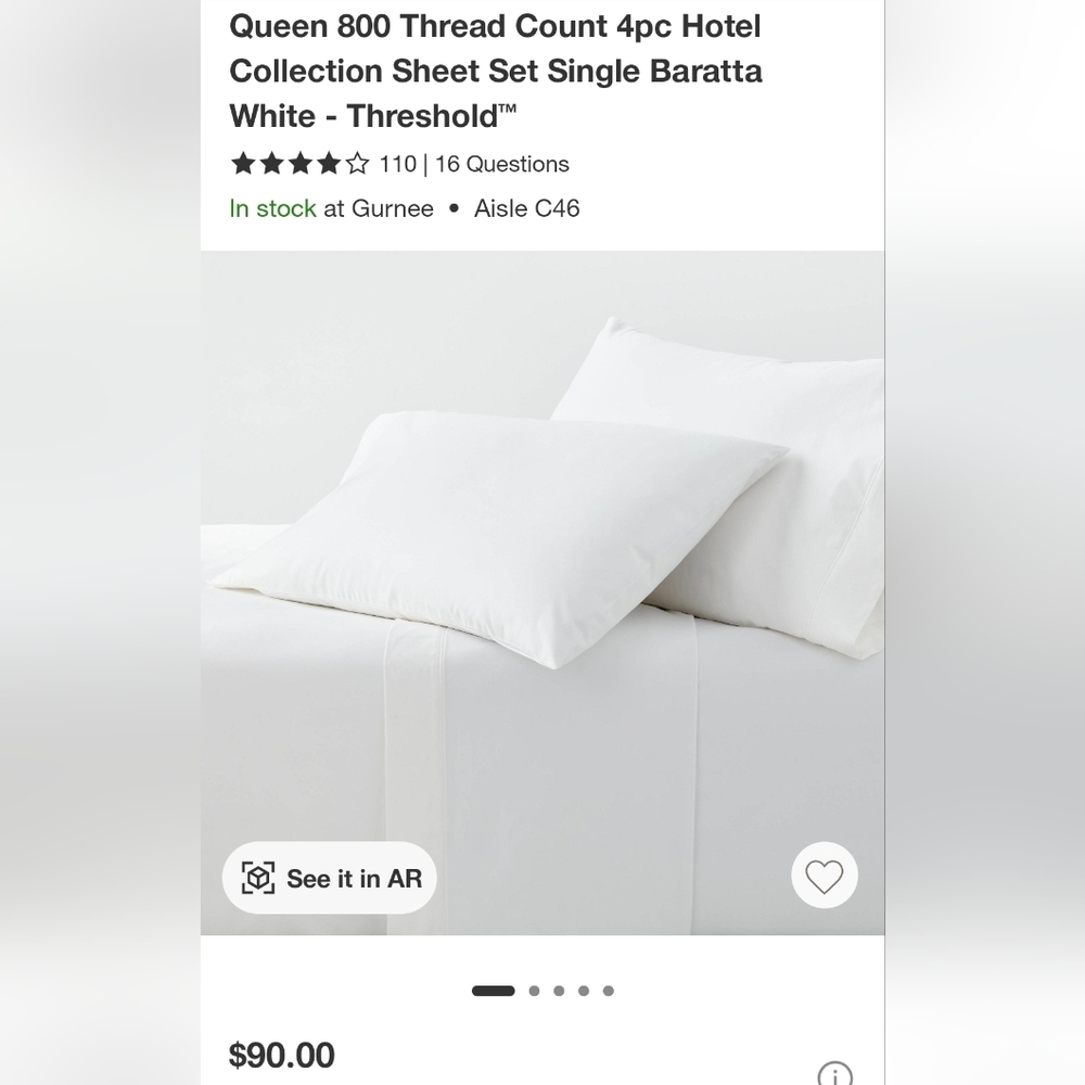 Threshold White Hotel Collection Sheet Set